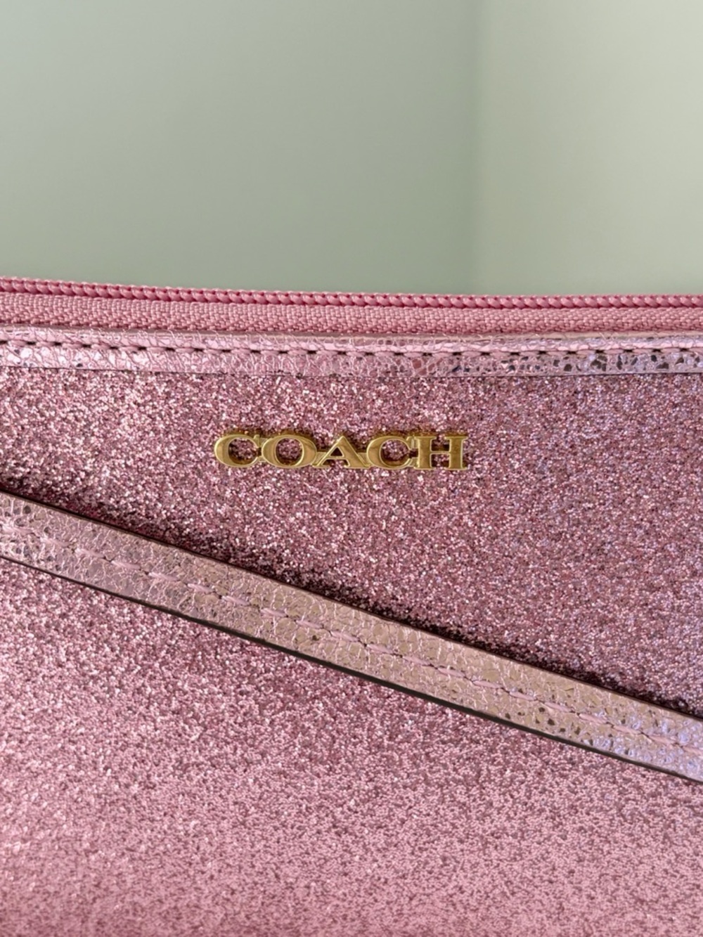 Coach Pink Glitter Wristlet - Picture 8 of 14